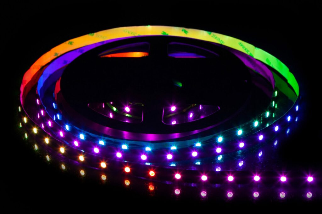an addressable RGB LED strip with multiple colors