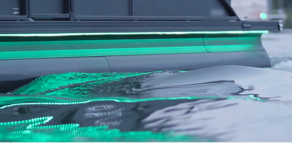 green LEDs on a boat